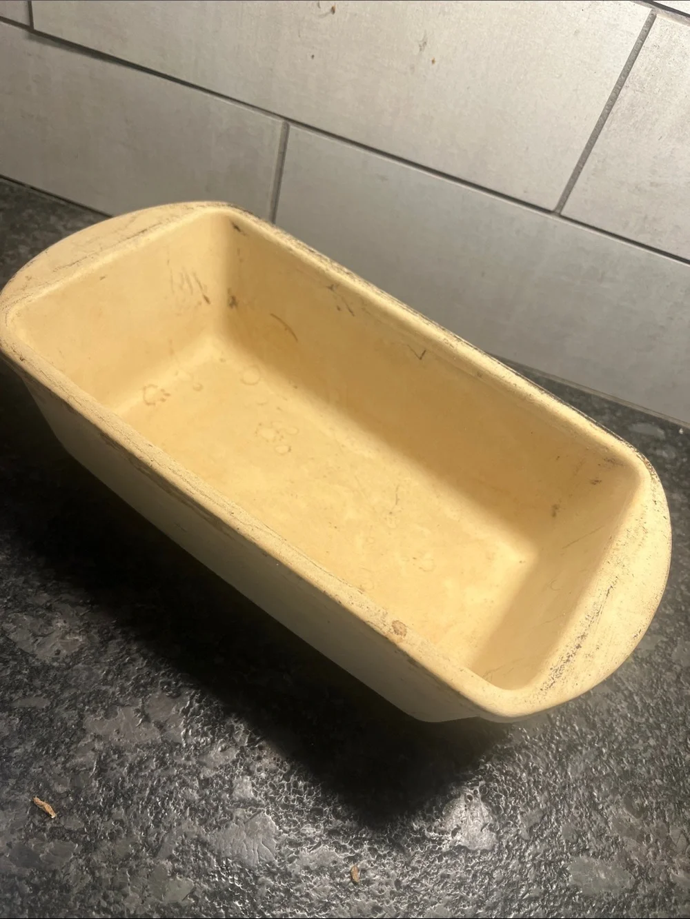 Pampered Chef Stoneware Loaf Pan. Retired. Partially seasoned. Exc condition